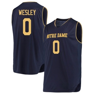 Blake Wesley Replica Gold Men's Notre Dame Fighting Irish Navy/ Basketball Jerseys