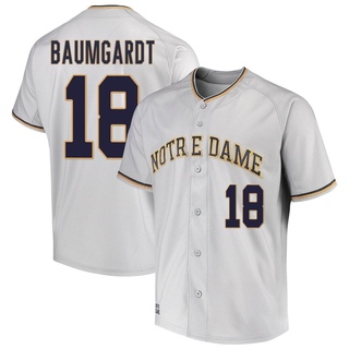 Simon Baumgardt Replica Gray Men's Notre Dame Fighting Irish Performance Baseball Jersey