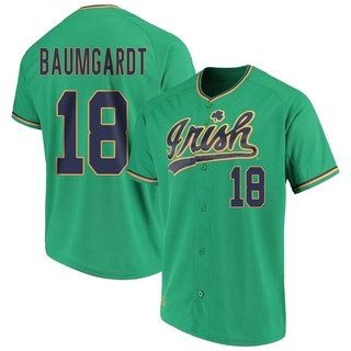 Simon Baumgardt Replica Green Men's Notre Dame Fighting Irish Performance Baseball Jersey