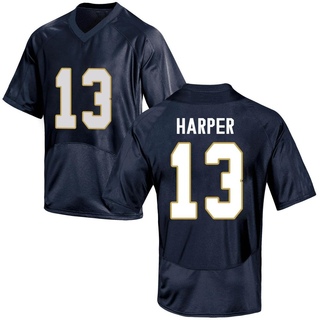 Thomas Harper Game Navy Blue Men's Notre Dame Fighting Irish Football Jersey