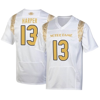 Thomas Harper Replica White Men's Notre Dame Fighting Irish 2022 Shamrock Series Jersey