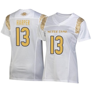 Thomas Harper Replica White Women's Notre Dame Fighting Irish 2022 Shamrock Series Jersey